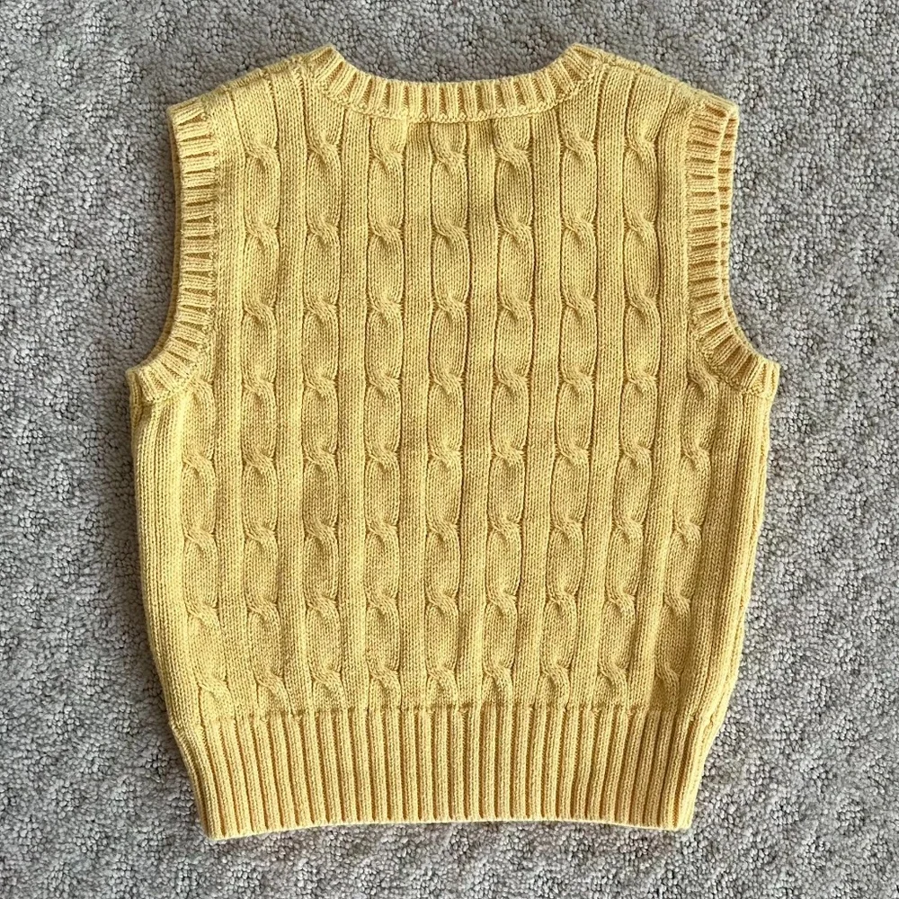 Polo by Ralph Lauren Yellow Cable Knit Vest - Picture 4 of 5